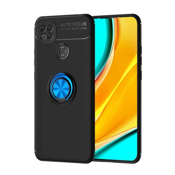 Xiaomi Redmi 9C Kılıf Yüzüklü Standlı Manyetikli Silikon