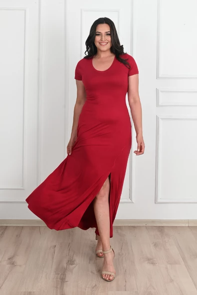 Kadın Yırtmaç Detaylı Elbise 5174-23 - 10