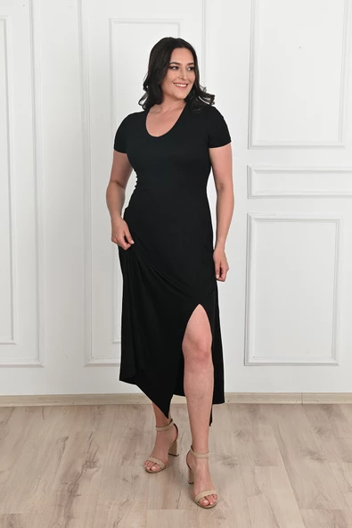 Kadın Yırtmaç Detaylı Elbise 5174-23 - 2