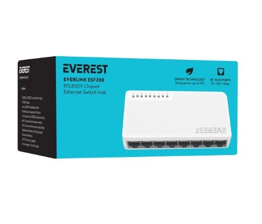 8port Esf208 10/100 Yönetilemez Switch - 3