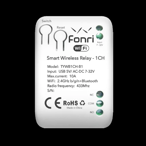 FONRİ WF3-TM4-0201-02 WIFI Akıllı Tek Kanal Röle