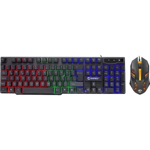 Everest Km-g77 X-vayne Siyah Usb Gökkuşağı Zemin Aydınlatmalı Gaming Oyuncu Klavye ve  Mouse Set