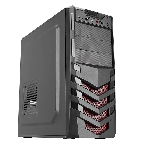 720r Peak-250w Sıyah/kırmızı 2*sata Mesh Metal Panel Kasa