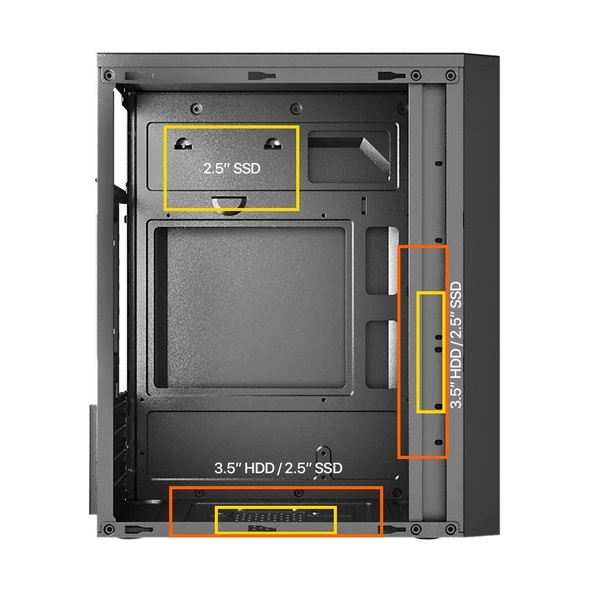 SLC-6530B 300W USB 2.0 Parlak Siyah Kasa - 4