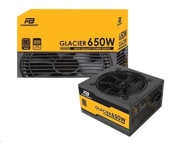 POWERBOOST GLACıER BST-ATX650B 650W 80+ Bronze Semi Modüler ATX Psu 12 Cm Fan Kutulu