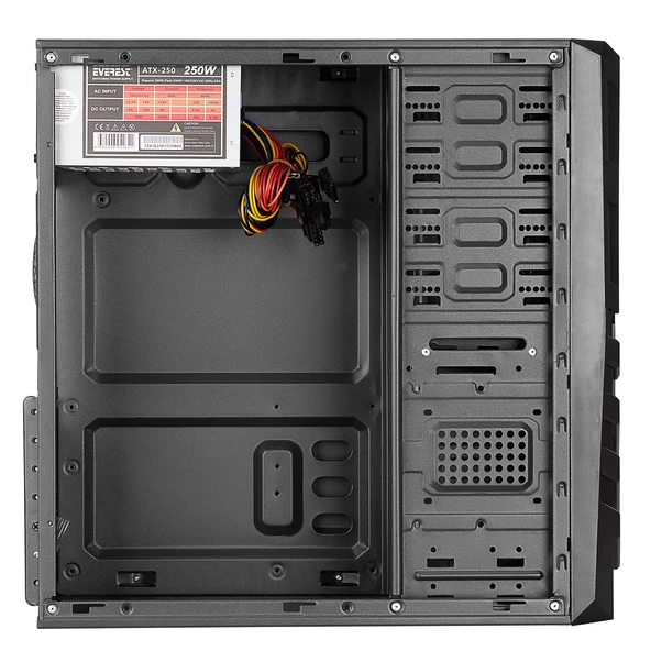 720r Peak-250w Sıyah/kırmızı 2*sata Mesh Metal Panel Kasa - 3