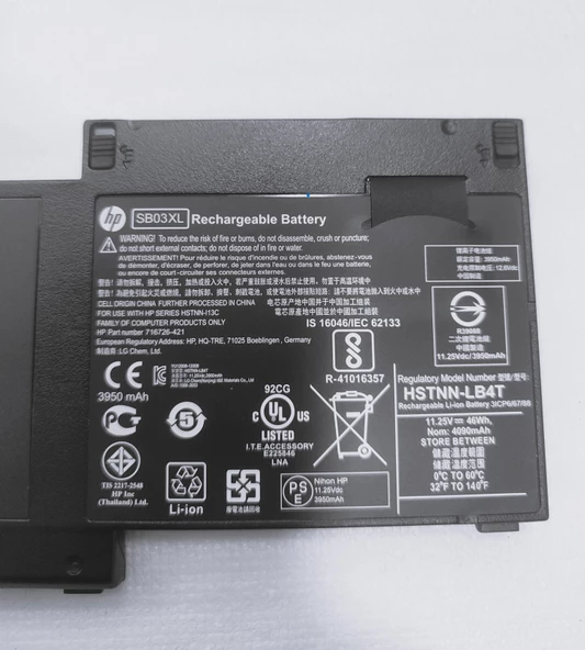 HP EliteBook SB03XL BATARYA  Lİ-İON