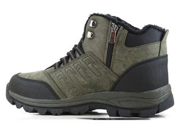 Erkek Kışlık Bot Bağlı ve Yandan Fermuarlı Suya Dayanıklı - 7