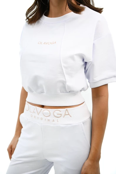 Kadın Kısa Kollu Yazı Baskılı Eşofman Takımı 3763-23 - 11