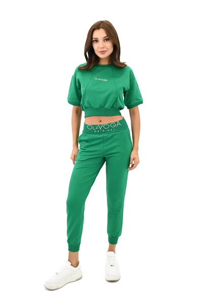 Kadın Kısa Kollu Yazı Baskılı Eşofman Takımı 3763-23 - 12