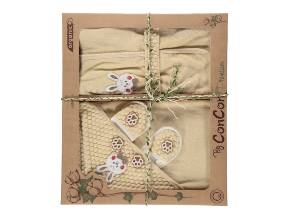 Organik Tavşan Bebek 4 Lü Bornoz Seti - 2