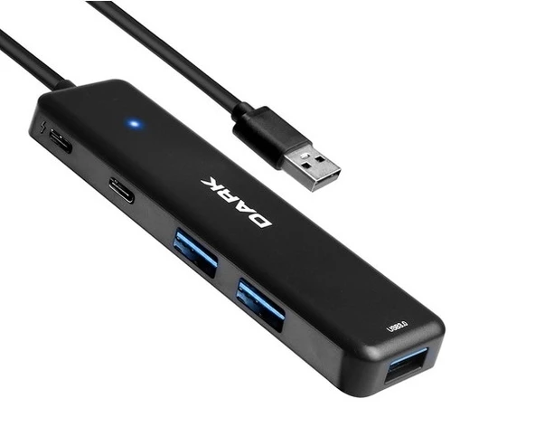 Dark Connect Master X5C Usb3.2 Gen 1 Type-A To 3 Port Usb-A & 1 Port Type-C 2.0 / 1x Type-C Charge (DK-AC-USB347)