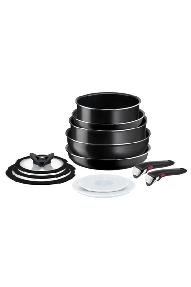 TEFAL L15392 Ingenio Titanyum 1X SimpleCook Büyük Tava ve Tencere Seti 12 Parça