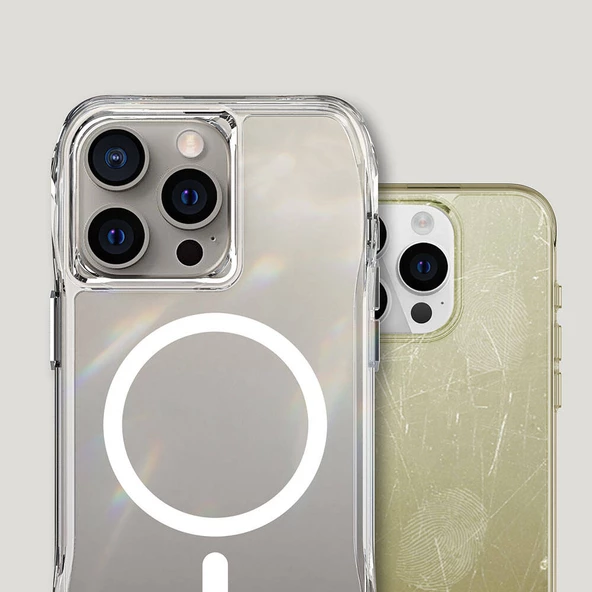 Vendas iPhone 15 Pro Kapak Magsafe Şarj Özellikli Airbagli Şeffaf Zore İncek Kapak - 6
