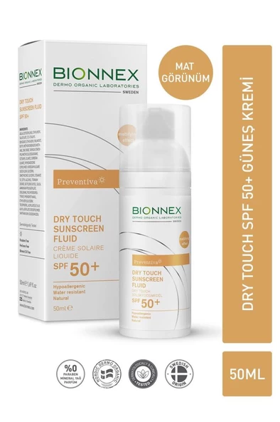 Bionnex Preventiva Dry Touch Sunscreen Yüksek Korumalı Fluıd Spf50+