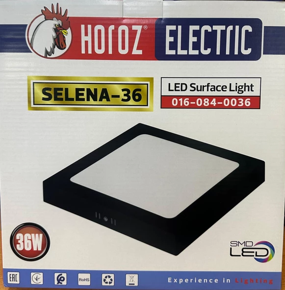 HOROZ LED PANEL 36 WATT GÜNIŞIĞI SİYAH KASA KARE 30X30