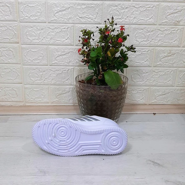 Bestof 074 Beyaz-beyaz Sneaker Düz Taban Hafif Rahat Spor Çift Ayakkabısı - 11