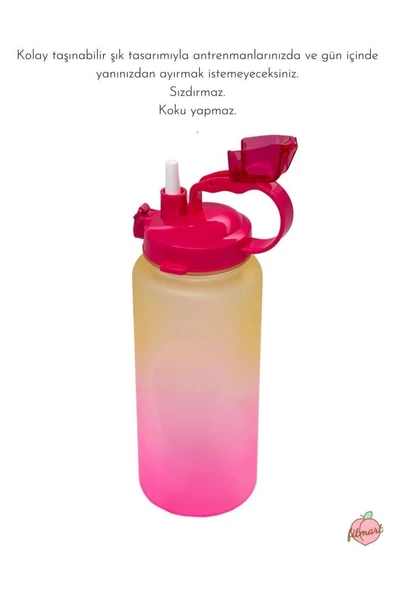 Fitmart Celebrty - 2.2 Litre Motivasyonlu Tritan Su Şişesi - Bpa Içermez - 3