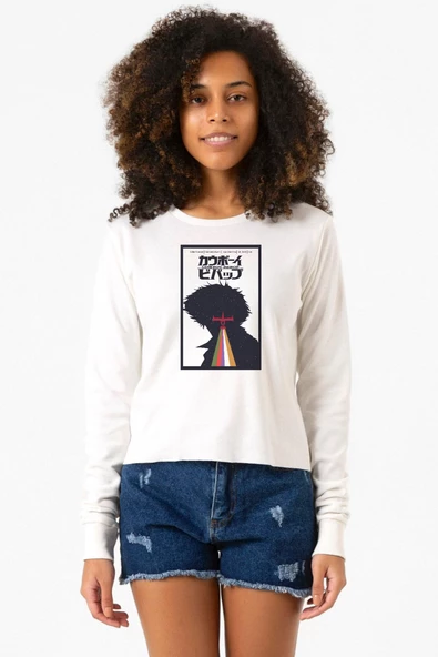 See You In Space Cowboys Minimalist Anime Poster Ekstra Uzunkol Sweatshirt Ekru