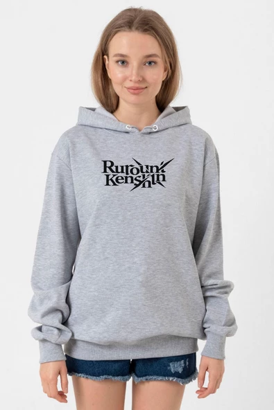 Rurouni Kenshin Letter Logo Grimelanj Kadın 3ip Kapşonlu Sweatshirt ürün görseli