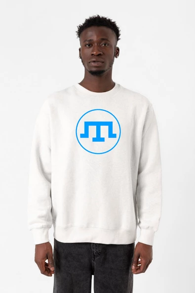 Kırım Tatar Tamga Beyaz Erkek 2ip Sweatshirt - 1