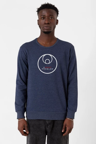 3 Body Problem Logo indigo Erkek 2ip Sweatshirt ürün görseli 1