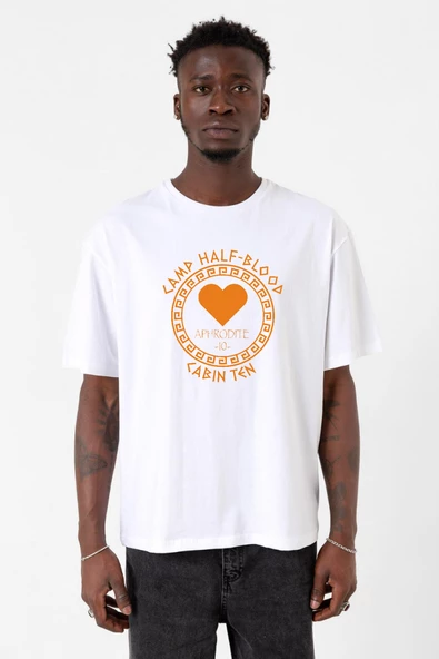 Camp Half Blood Aphrodite Beyaz Erkek Oversize Tshirt