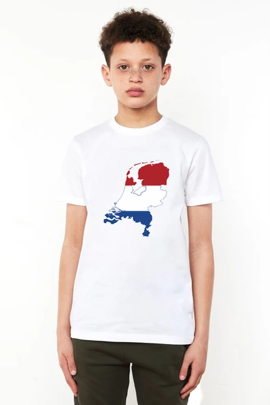 Euro 24 Netherlands Beyaz Çocuk Bisikletyaka Tshirt