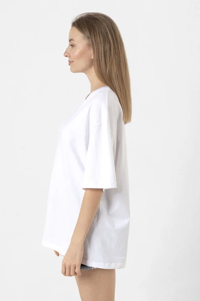 Euro 24 France Beyaz Kadın Oversize Tshirt - 4