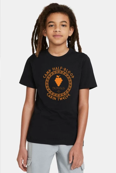 Camp Half Blood Dionysus Siyah Çocuk Tshirt