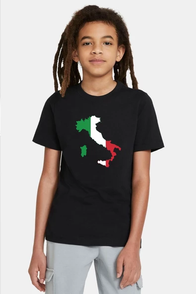 Euro 24 Italy Siyah Çocuk Tshirt