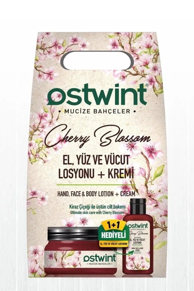 Ostwint Kiraz Çiçeği El,Yüz,Vücut Kremi 300ml & Losyon 100 ml Hediyeli