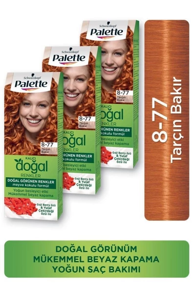 Palette Kalıcı Doğal Renkler Saç Boyası 8-77 Tarçın Bakır X 3 Adet