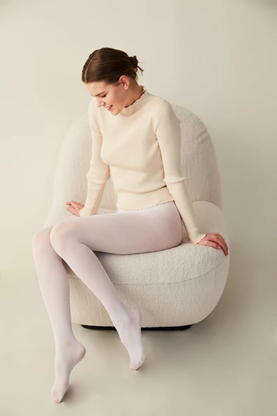 6'lı Eko PAKET -  PENTİ MICRO 40 Külotlu Çorap Beyaz ürün görseli