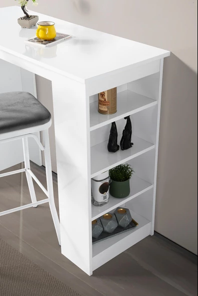 Vista Eylül Bar Raflı Mutfak Masa Takımı 50x120 - 4
