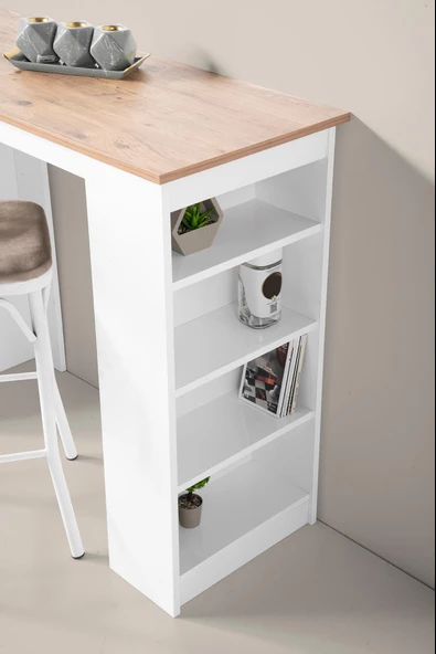 Vista Eylül Bar Raflı Mutfak Masa Takımı 50x120 - 9