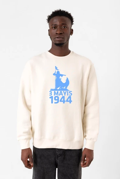 3 Mayıs Türkçülük Günü Ekru Erkek 2ip Sweatshirt