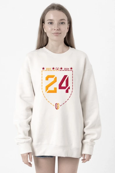 24 Şampiyonluk Beyaz Kadın 2ip Sweatshirt ürün görseli