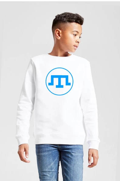 Kırım Tatar Tamga Beyaz Çocuk 2ip Sweatshirt