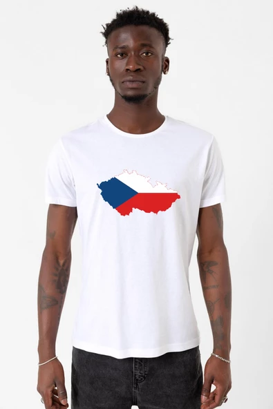 Euro 24 Czech Beyaz Erkek Bisikletyaka Tshirt