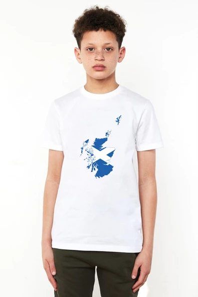 Euro 24 Scotland Beyaz Çocuk Bisikletyaka Tshirt