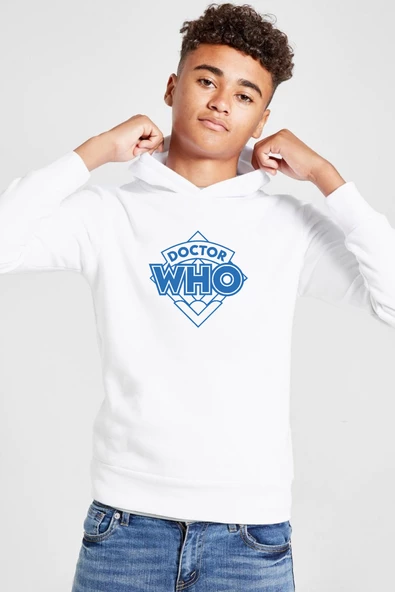 Doctor Who New Beyaz Çocuk 3ip Kapşonlu  Sweatshirt - 1