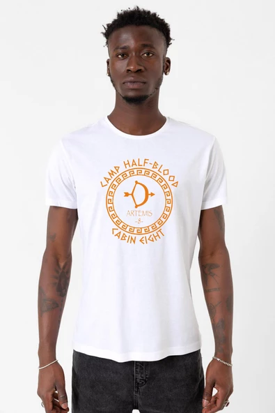 Camp Half Blood Artemis Beyaz Erkek Bisikletyaka Tshirt