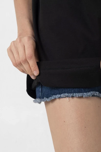 Türk Devletleri Teşkilat Siyah Kadın Oversize Tshirt - Resim 3