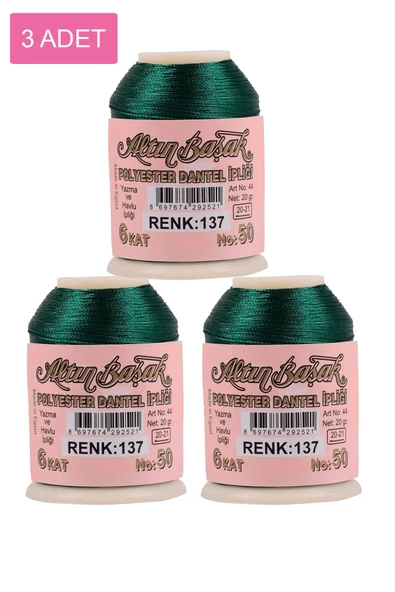 3 Adet Altınbaşak Oya ve Dantel İpi 20 gr - Royaleks - No: 137