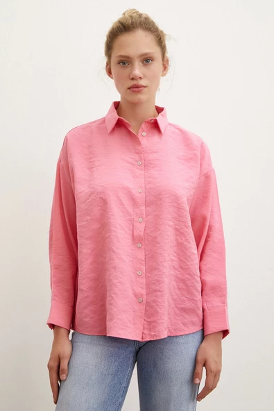 Basic Modal Gömlek Pembe - Resim 2