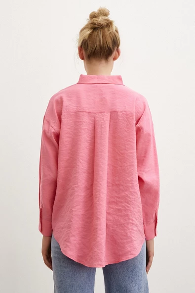 Basic Modal Gömlek Pembe - Resim 3