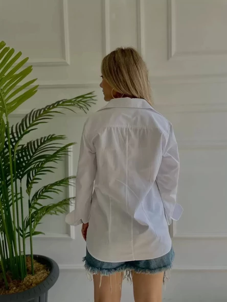 Kadın Gömlek Beyaz - 6