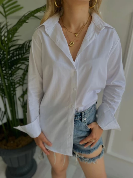 Kadın Gömlek Beyaz - 5