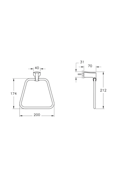 VitrA Base 800 A44084 Halka Havluluk Krom - Resim 3